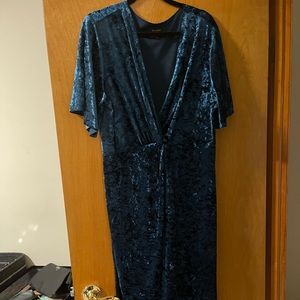 Free Press Blue Velvet dress with slit